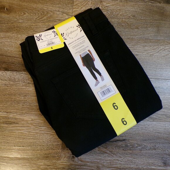 JACHS NEW YORK Women's Girlfriend Straight Leg Ankle Pant Black Sz: 6, 8, 10, 14 - Picture 2 of 13